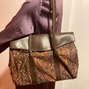 Vintage Paisley Leather Shoulder Bag